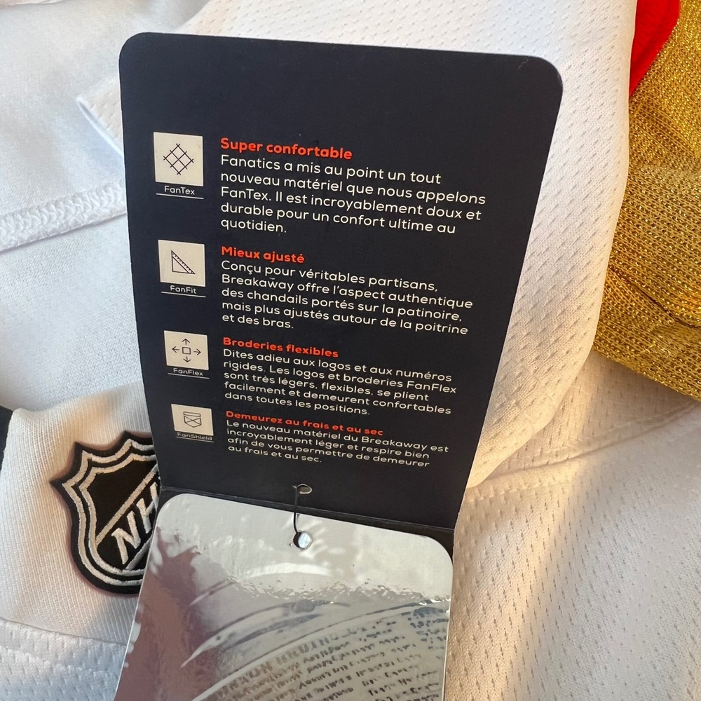Fanatics NWT Vegas Golden Knights NHL Breakaway Away Jersey White Gold. Medium - Picture 14 of 14